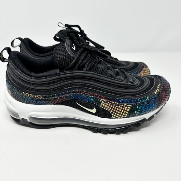 Nike Womens Air Max 97 SE Rainbow Snake Black Multicolor Size 8 - Picture 2 of 11